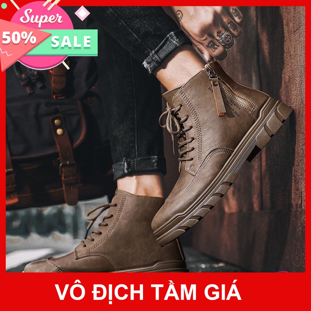 [Hàng Đẹp - FreeShip] Boot Cao Cổ Nam, Giày Cao Cổ Nam Phong Cách Hàn Quốc - Giày Da Bò Thật Cao Cấp - BHành Lỗi 1 Đổi 1 | BigBuy360 - bigbuy360.vn