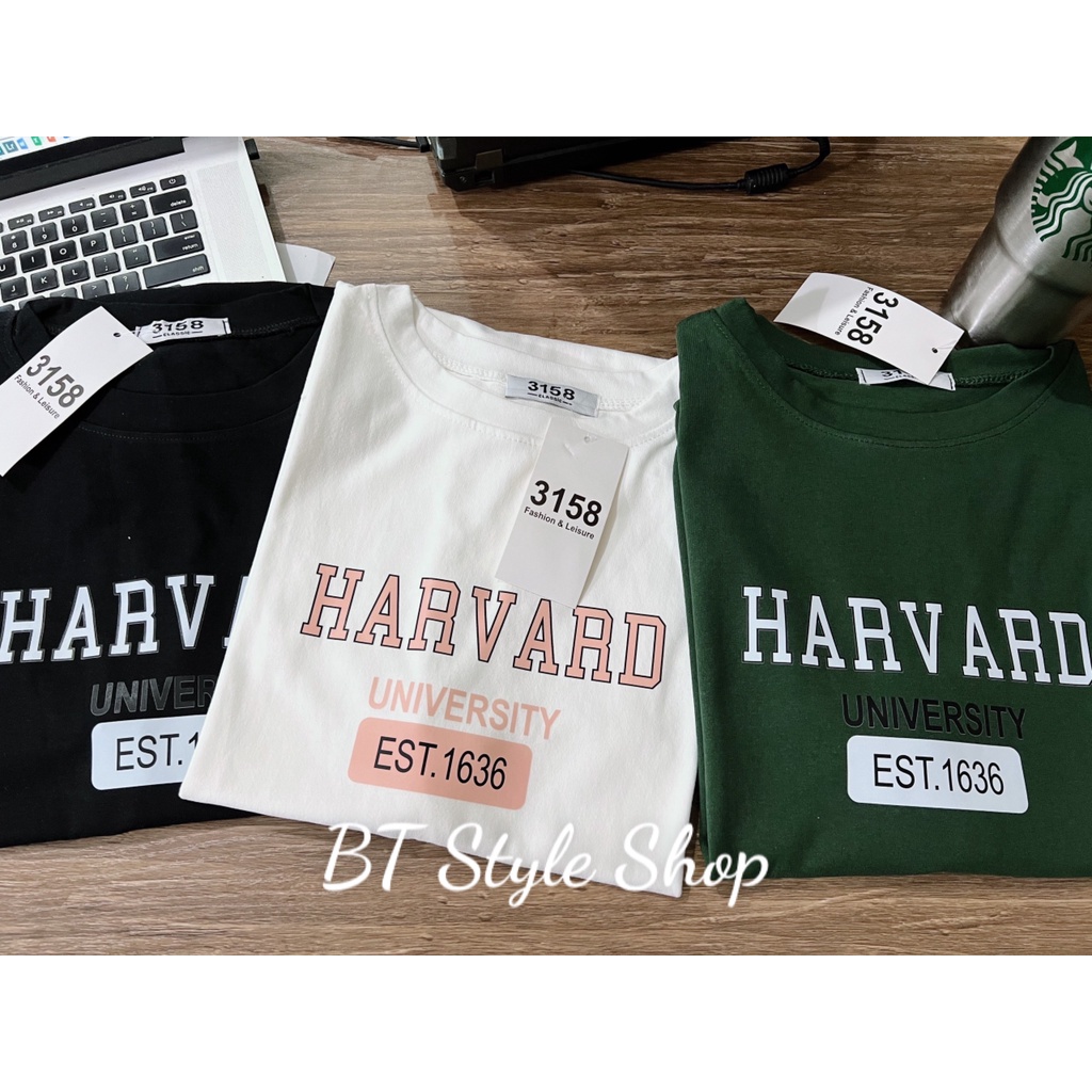 HARVARD_Aó Thun 3158 Chất Cotton khô , Thời trang unisex 💕𝑭𝑹𝑬𝑬𝑺𝑯𝑰𝑷💕 Áo 3158 Xịn - Phông Chữ Đơn GIẢN - Oversize_BT