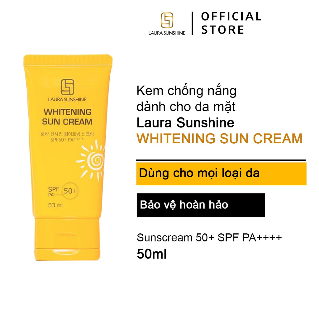 Kem chống nắng dành cho da mặt Laura Sunshine Whitening Sun Cream Nhật Kim Anh SPF50+ PA++++ 50ml