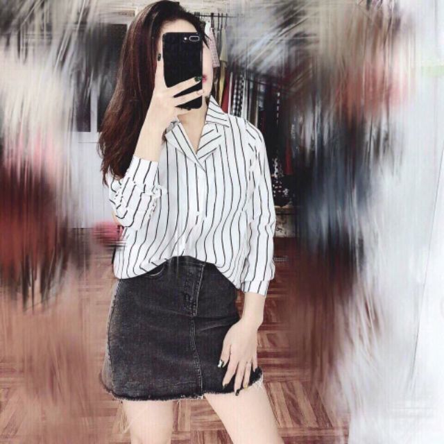 sơ mi kẻ  cổ Vest đơn giản | BigBuy360 - bigbuy360.vn