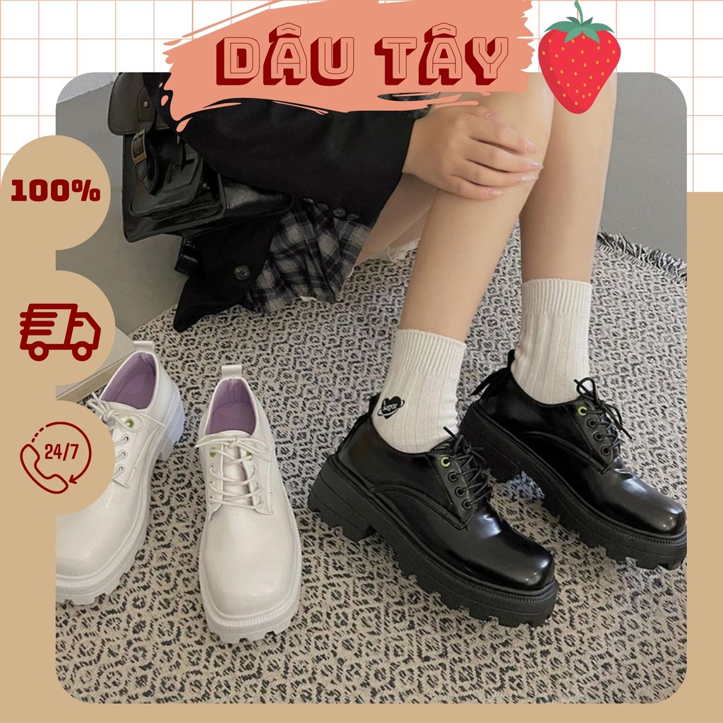 Giày da độn đế thấp cổ ulzzang