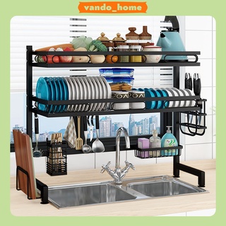 [FREESHIP] Kệ Chén Đĩa VANDO Cao Cấp Thông Minh 1 2 Tầng Thép Carbon Chống Han Gỉ