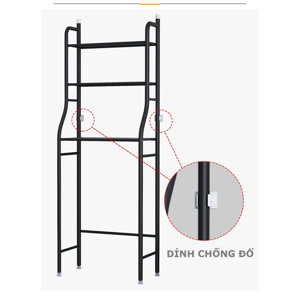 Giá Để Đồ Nhà Vệ Sinh Loại Đặt Trên Bồn Cầu Bằng Thép, Sơn Tĩnh Điện Cao Cấp