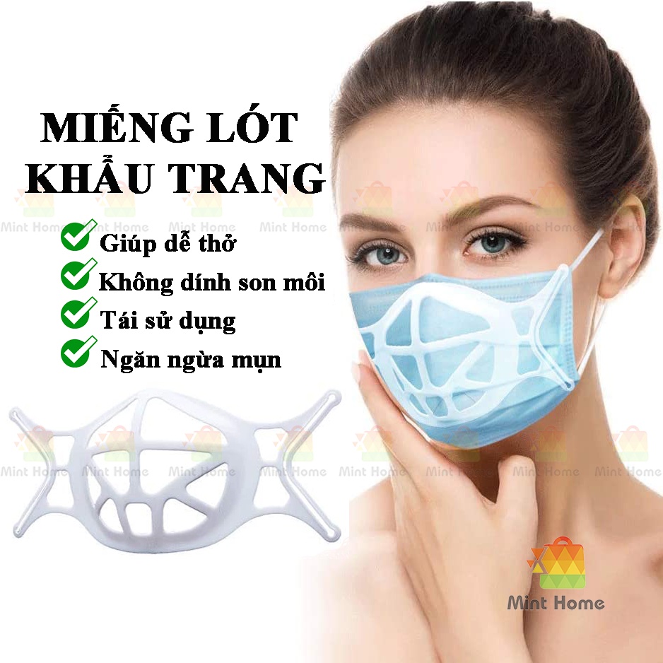 Miếng khung đỡ lót khẩu trang 3D có dây quai đeo silicon mềm móc đai tai giả chống đau