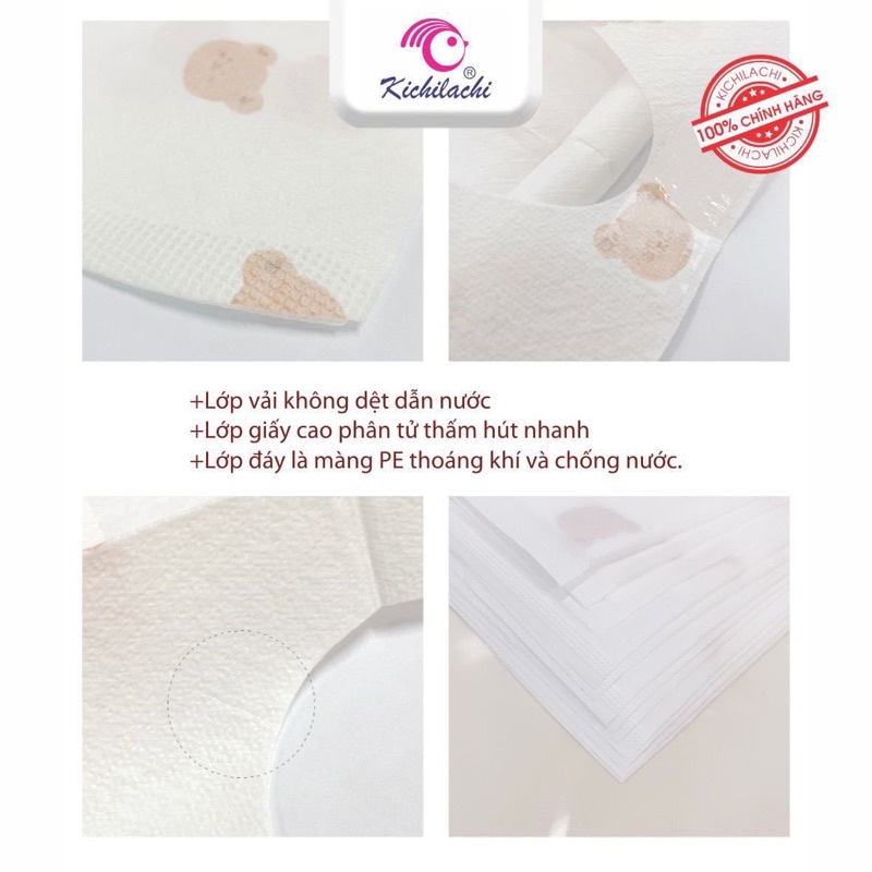 Yếm giấy trẻ em dùng 1 lần Kichilachi tiện dụng