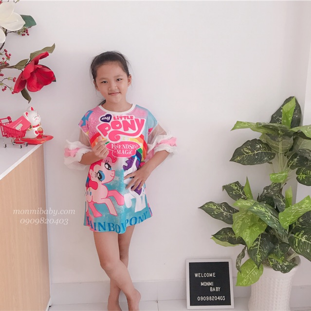 ĐẦM NGỰA PONY THUN LẠNH LOẠI 1 CÁ TÍNH CHO BÉ GÁI 12-40KG