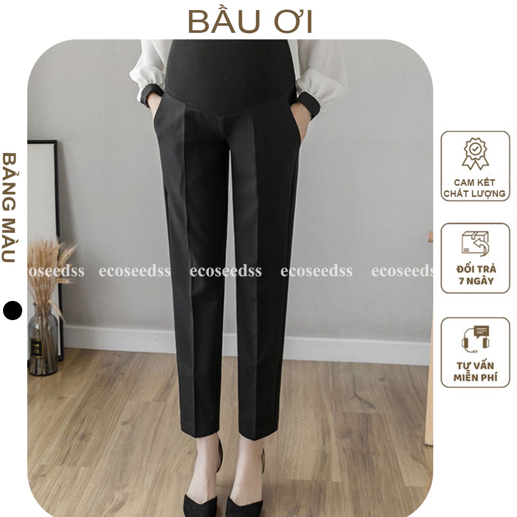 [BAU OI Q04] QUẦN BẦU BAGGY CÔNG SỞ CHẤT ĐẸP CHO MẸ BẦU - QUẦN BẦU THỜI TRANG HÀN QUỐC THIẾT KẾ CAO CẤP