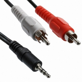 CÁP TÍN HIỆU AV 1 ĐẦU JACK 3.5 RA 2 ĐẦU BÔNG SEN CHỐNG NHIỄU