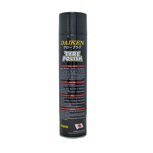 Chai xịt bảo dưỡng lốp vỏ xe DAIKEN TYRE POLISH 650ml