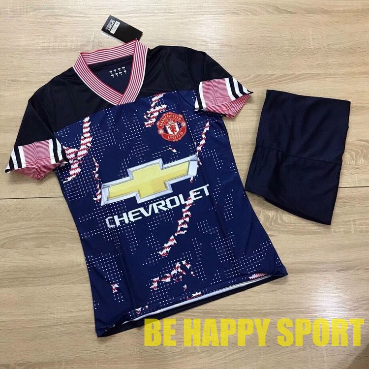 Áo Đấu Đẹp Man-nu (MCTU) Xanh Than Vải Thun Lạnh Mặc Mát - Áo Đá Banh Đẹp PP Bởi Be Happy Sport