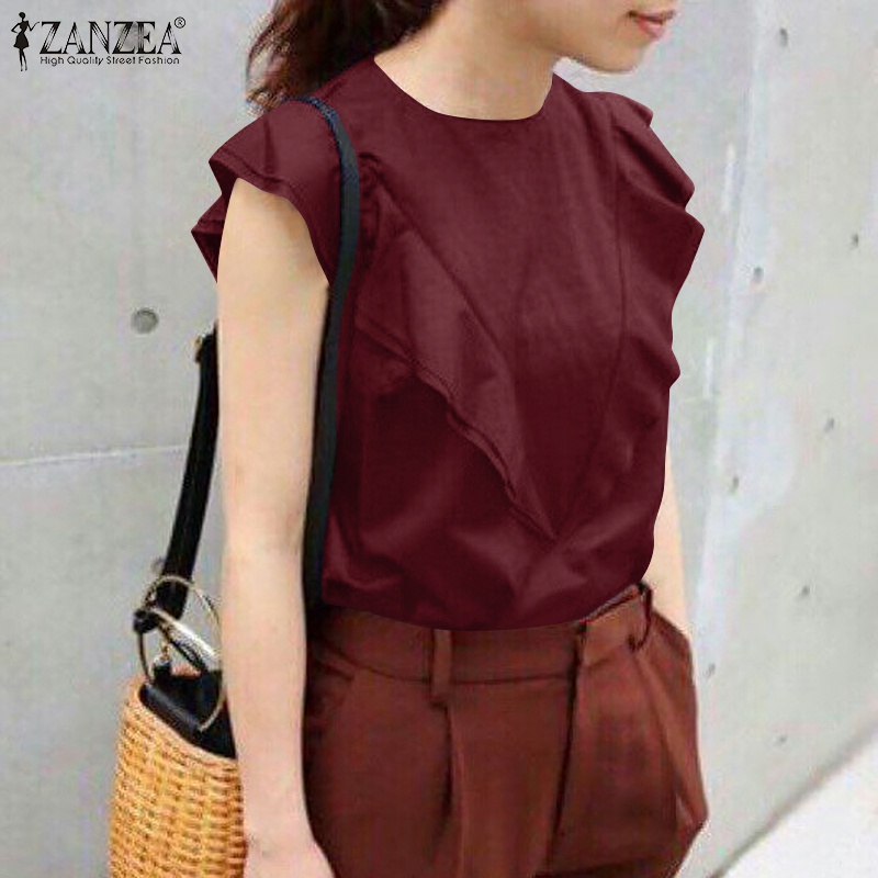 Áo ZANZEA không tay cổ tròn thời trang quyến rũ cho nữ