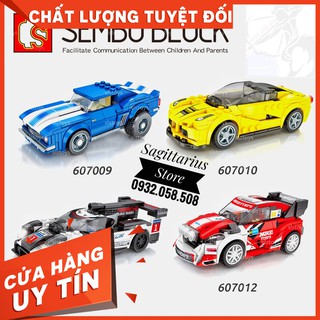 Combo 4 set lego sembo block 607009 ~ 607012 lắp ráp các siêu xe đua