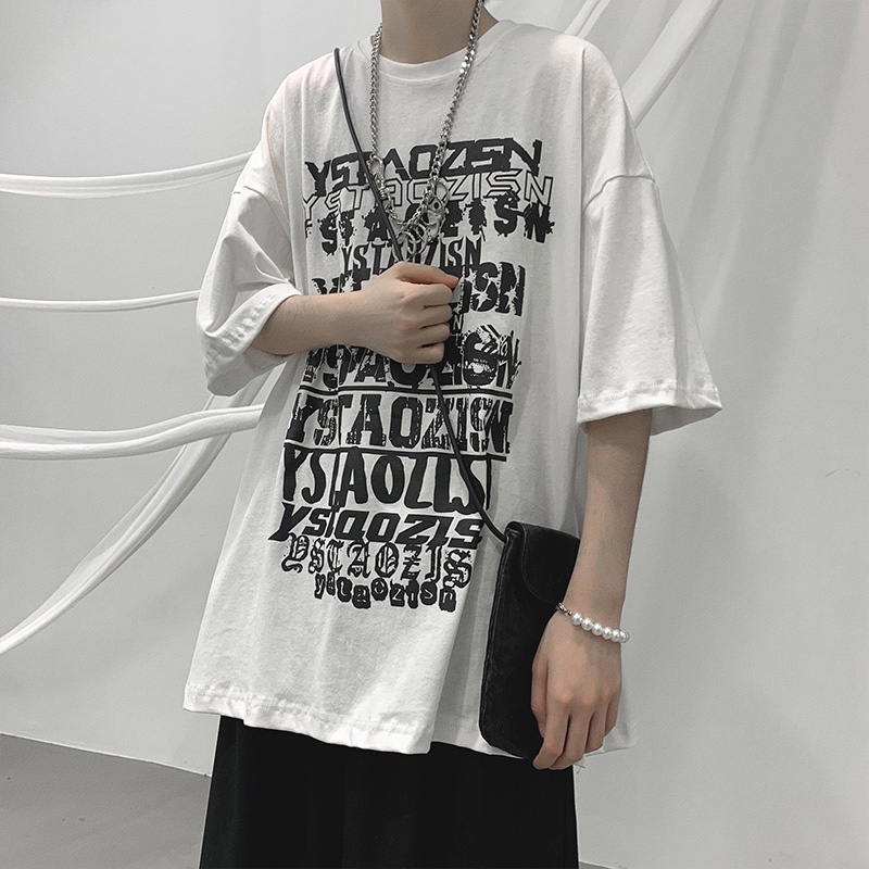 Áo thun tay ngắn thời trang thể thao hip hop gothic mùa hè nhật Bản 4 màu cỡ S-8XL cho nam