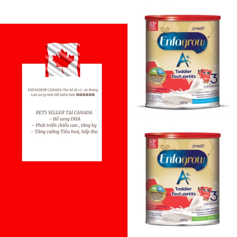 Sữa Enfamil Enfagrow A+ Canada số 3 Lon 907g