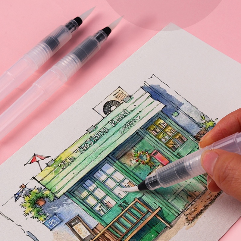 Set 6 cọ vẽ màu nước đầu dẹt chuyên dụng