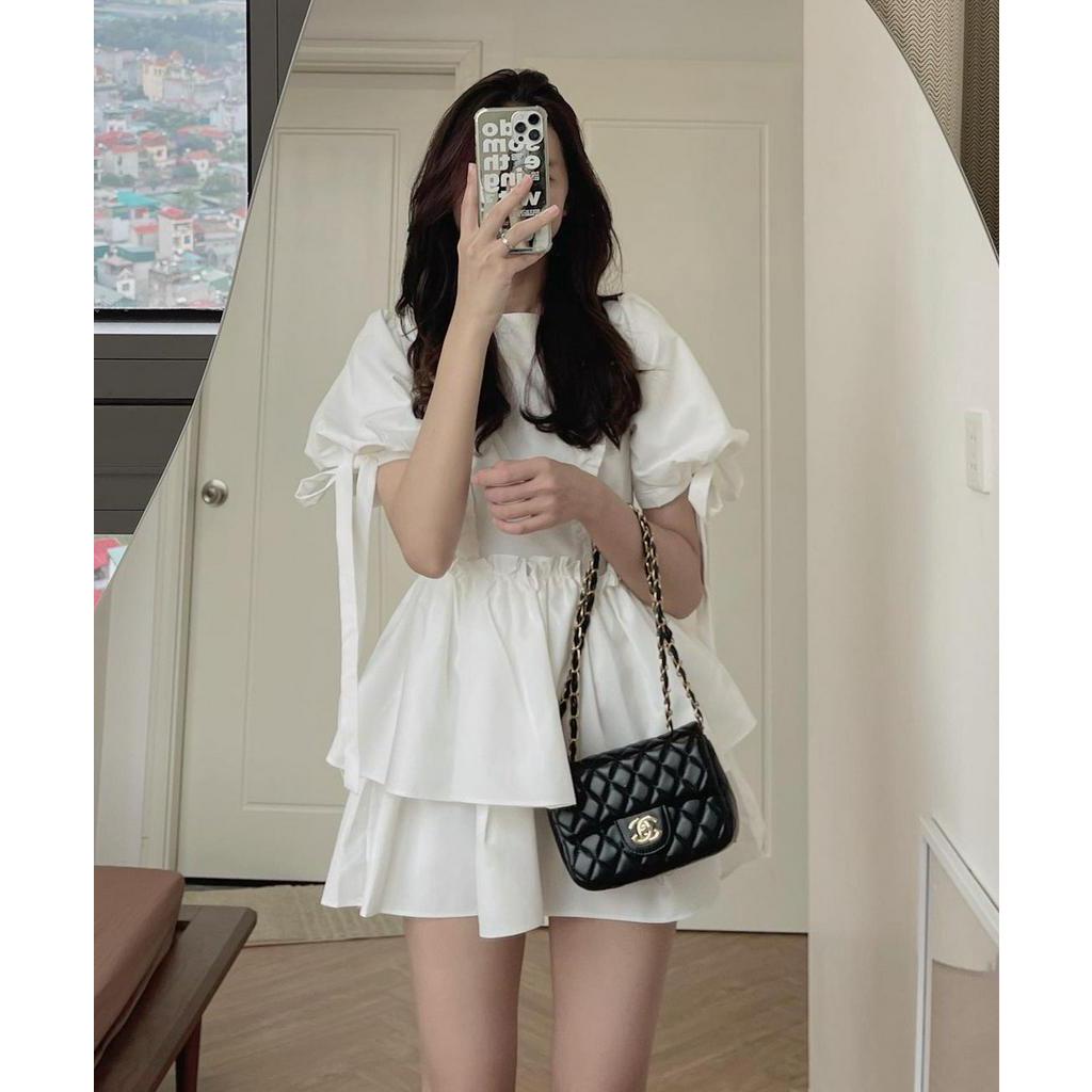 Đầm Ngắn Tay Thắt Dây Thời Trang Sành Điệu 61262
