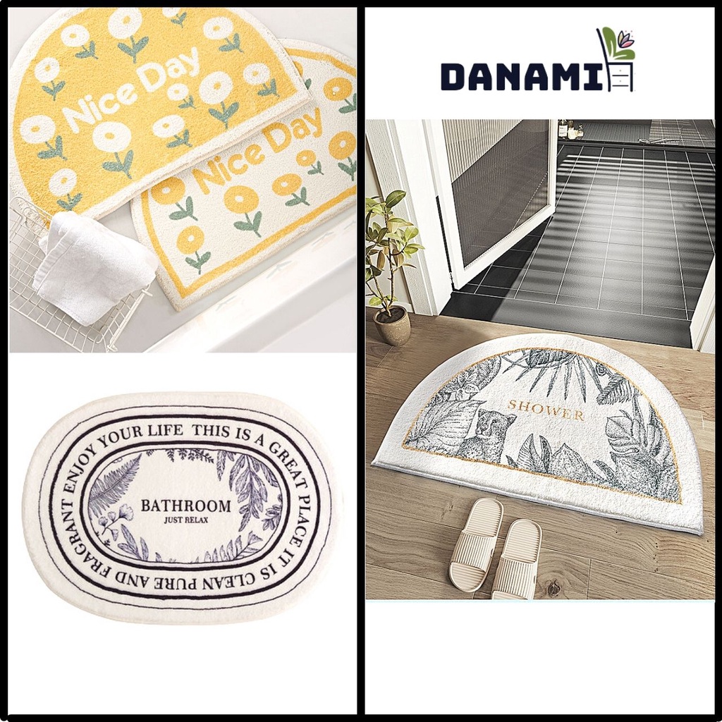 Thảm lau chân, trải sàn lông mềm mịn, thảm chùi chân chống truợt nhà bếp thấm hút - Danami official store