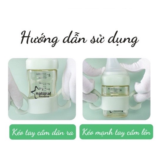 ￼Tay cầm cánh tiên silicon cho bình cổ vuông Hegen, Avent, Comotomo