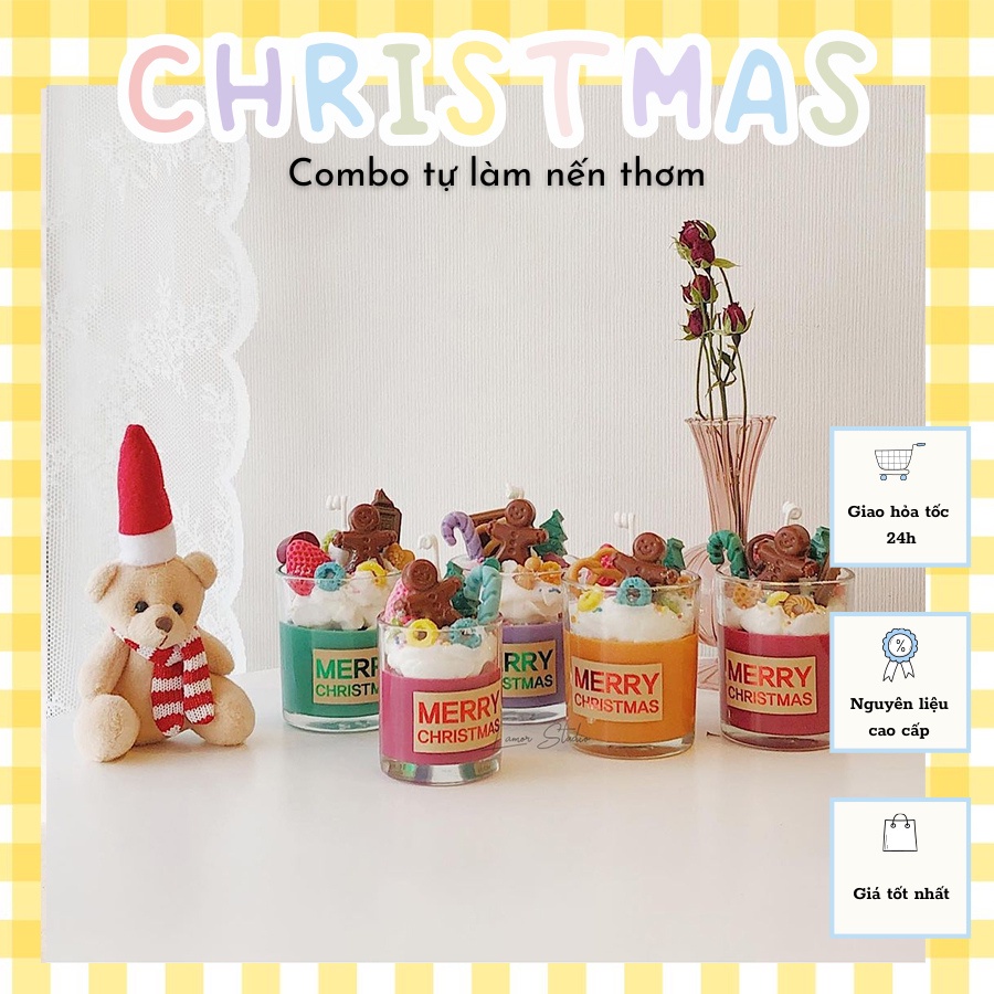 Combo nguyên liệu làm nến thơm Christmas Candle