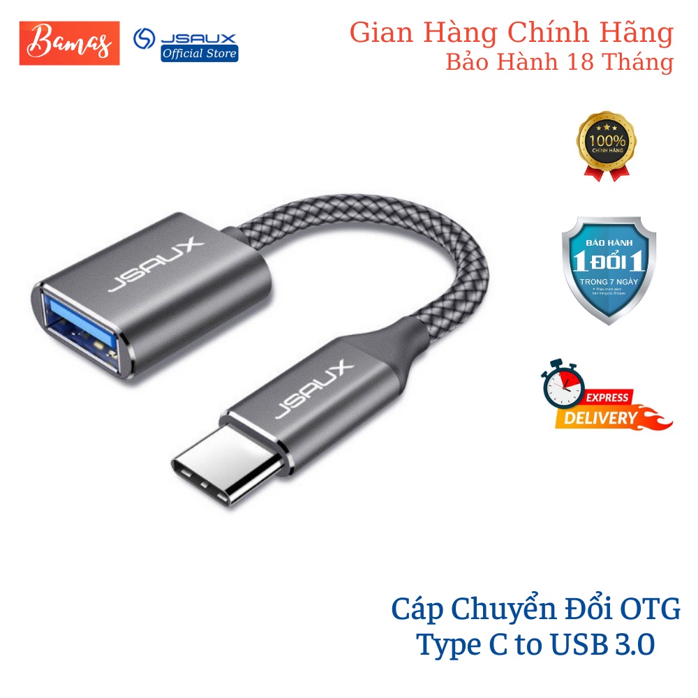 Cáp Chuyển Đổi Type C Sang Usb 3.0 Cao Cấp CD0019 JSAUX - Cho Điện Macbook, Điện thoại Samsung, Oppo, Huewei...Cáp OTG