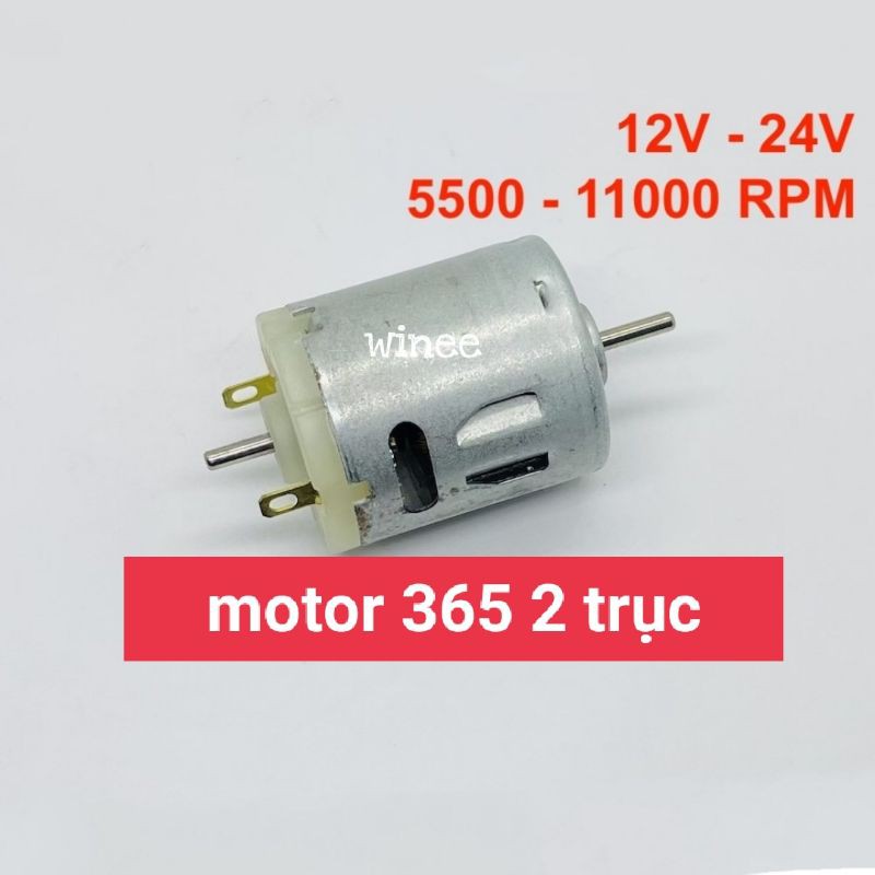 Động cơ motor mô tơ mini 365 tốc độ thấp chạy êm 12V - 24V - Tốc độ 5500 vòng