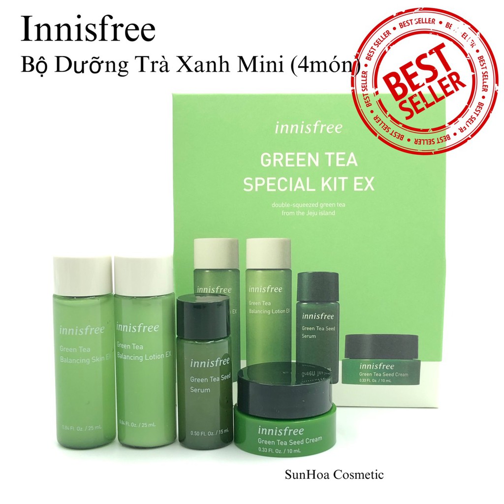 Bộ Dưỡng Trà Xanh innisfree Green Tea Special 4 Kit Mini