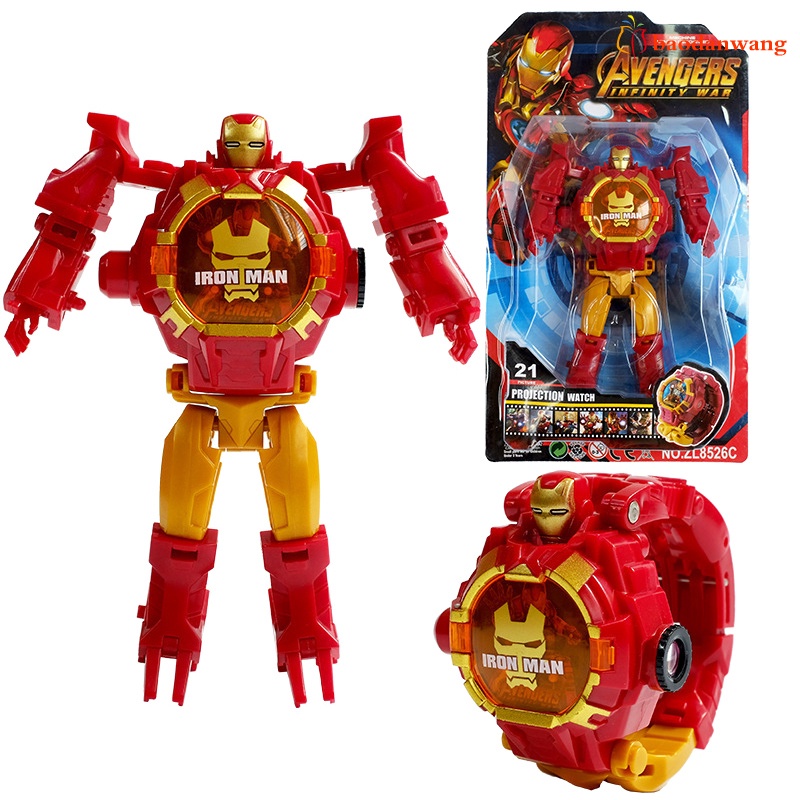 Đồng hồ điện tử hình robot biến hình 3D độc đáo thú vị cho bé