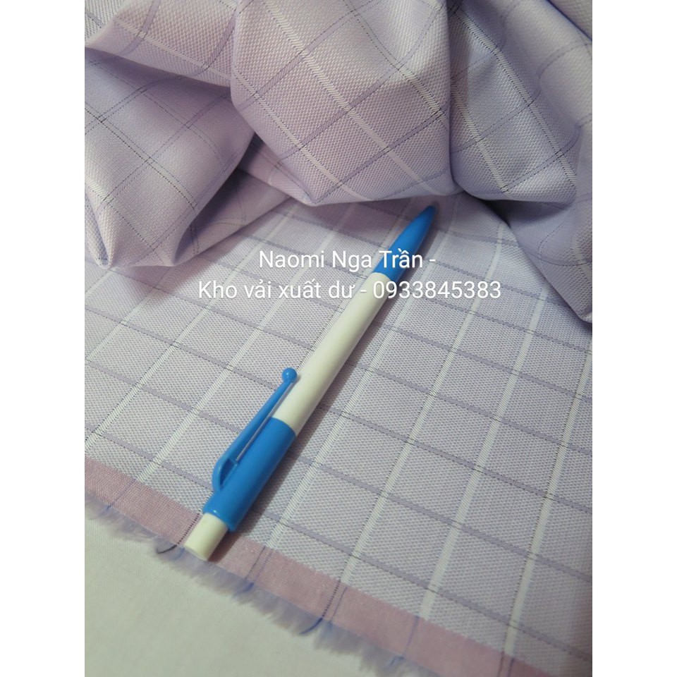 Vải kate thun sọc tím nhạt, mềm mát, SALE 30K/M, DƠ NHẸ