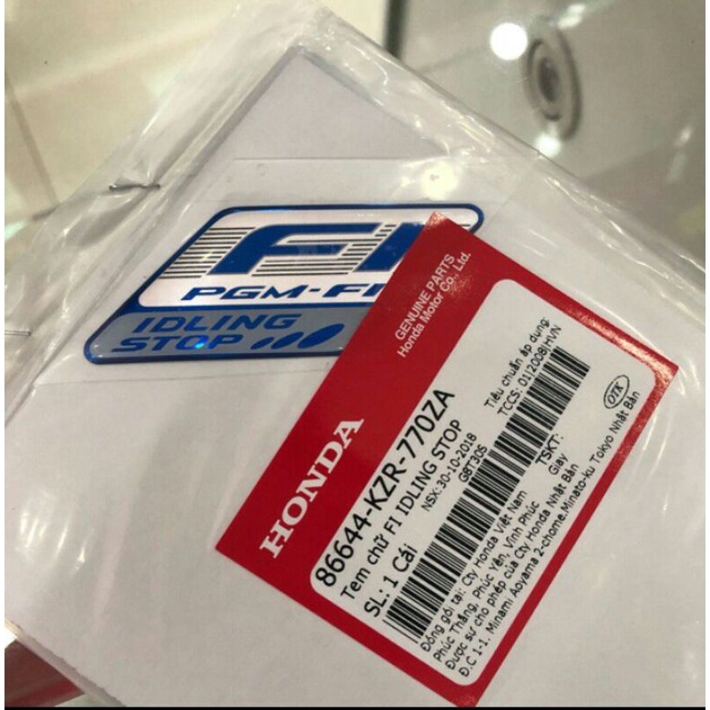 Tem FI màu xanh chính hãng honda