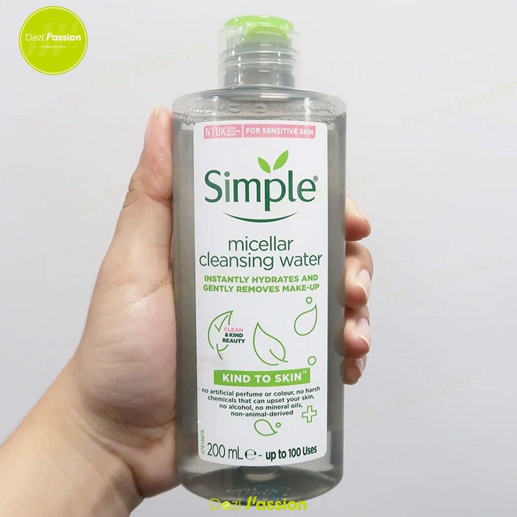 Nước Tẩy Trang Simple Làm Sạch Nhẹ Nhàng, Cấp Ẩm - Simple Micellar Cleansing Water 200ml