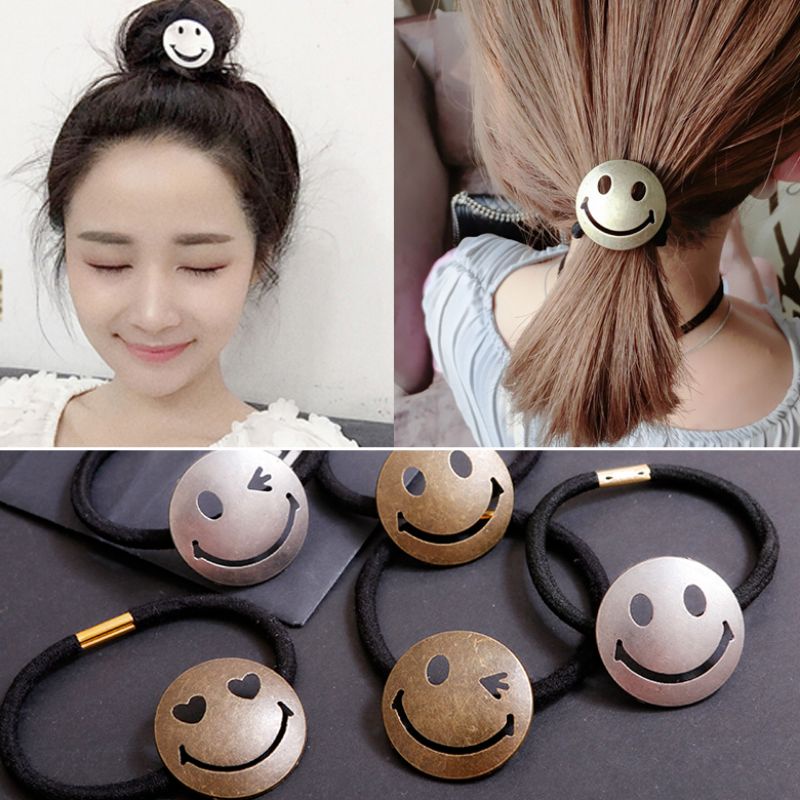 Dây cột tóc hình mặt cười,,,
