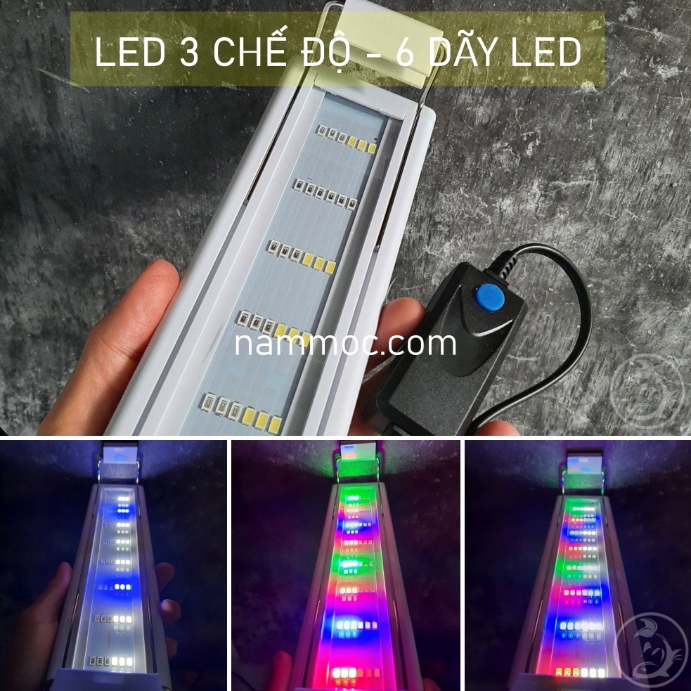 Đèn LED Thuỷ Sinh 6 Dãy Siêu Sáng - Nhiều tuỳ chọn Đèn Trắng | Đèn Màu | Đèn 3 Chế Độ Màu