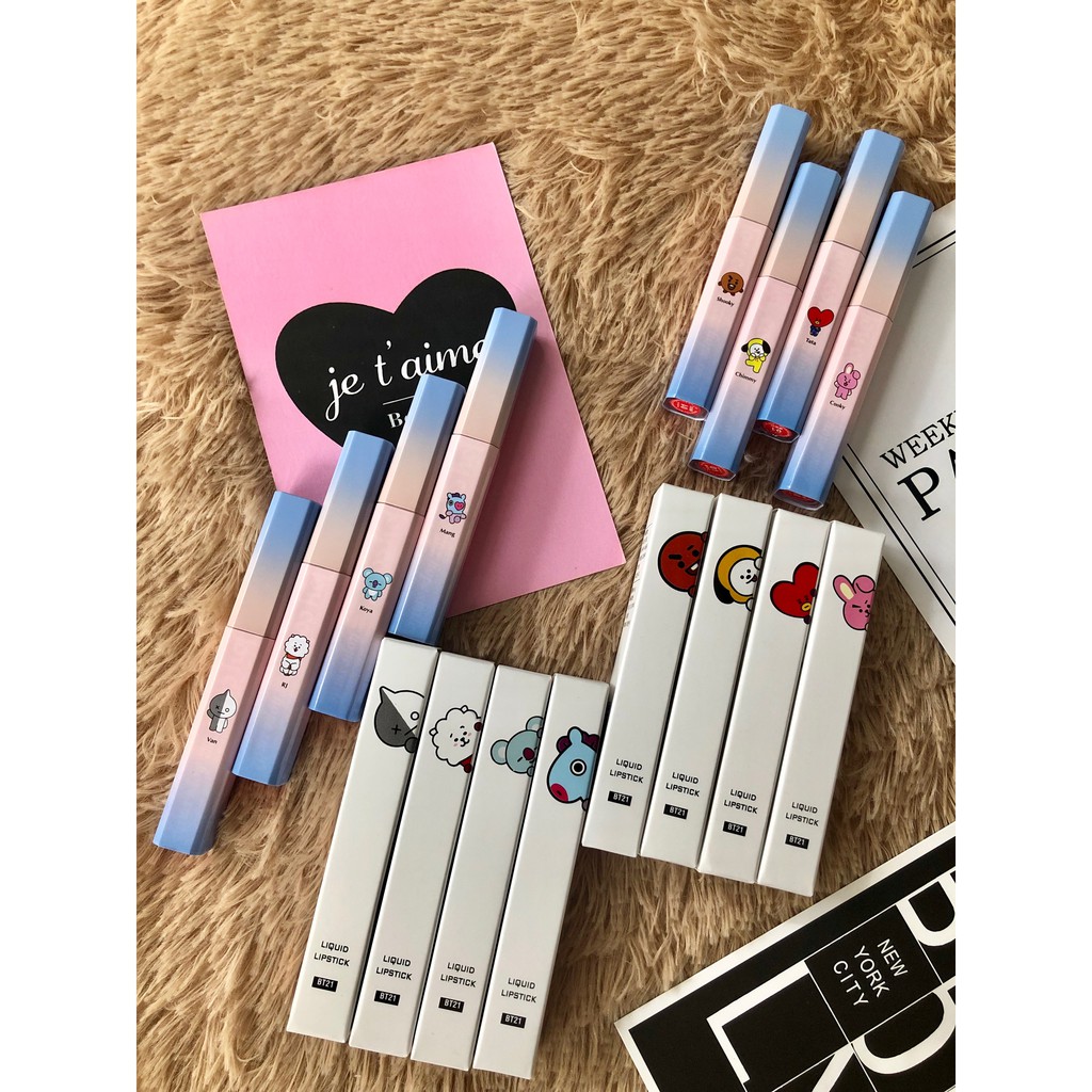 Bộ 8 son BT21 handmade đủ nhân vật đủ màu xinh xắn chất lượng