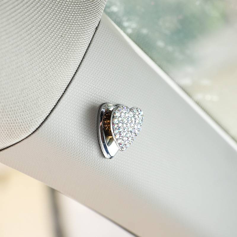 Móc Treo Đồ Mini Đa Năng Dạng Dính Hình Trái Tim Đính Đá Sang Trọng