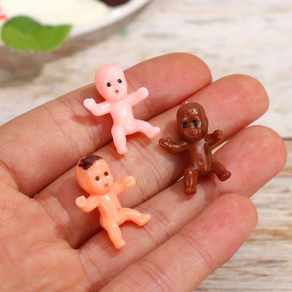 SUSANS 10Pcs Crafting Mini Plastic Babies Favors Baby Doll King Cake Babies Decorations Ice Cube Party Cute Baby Shower/Multicolor