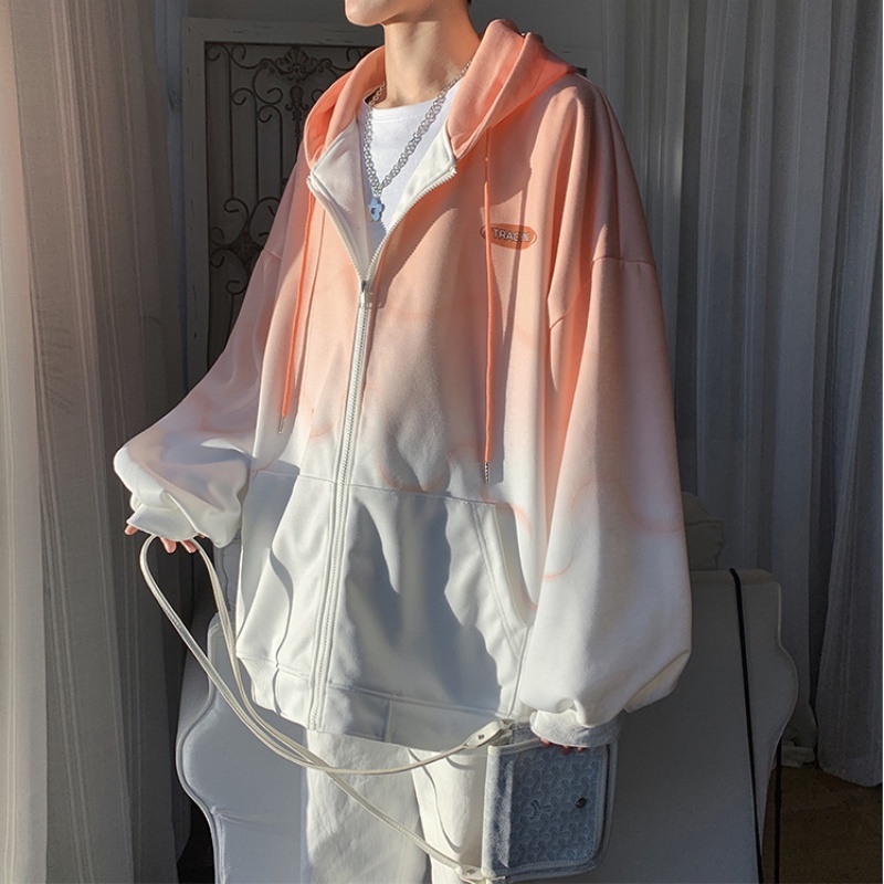 Áo Khoác Bóng Chày Có Nón Màu Gradient Thời Trang Hàn Quốc Cho Cặp Đôi áo khoác hoodie cặp áo khoác nỉ bông áo khoác hoodie form rộng