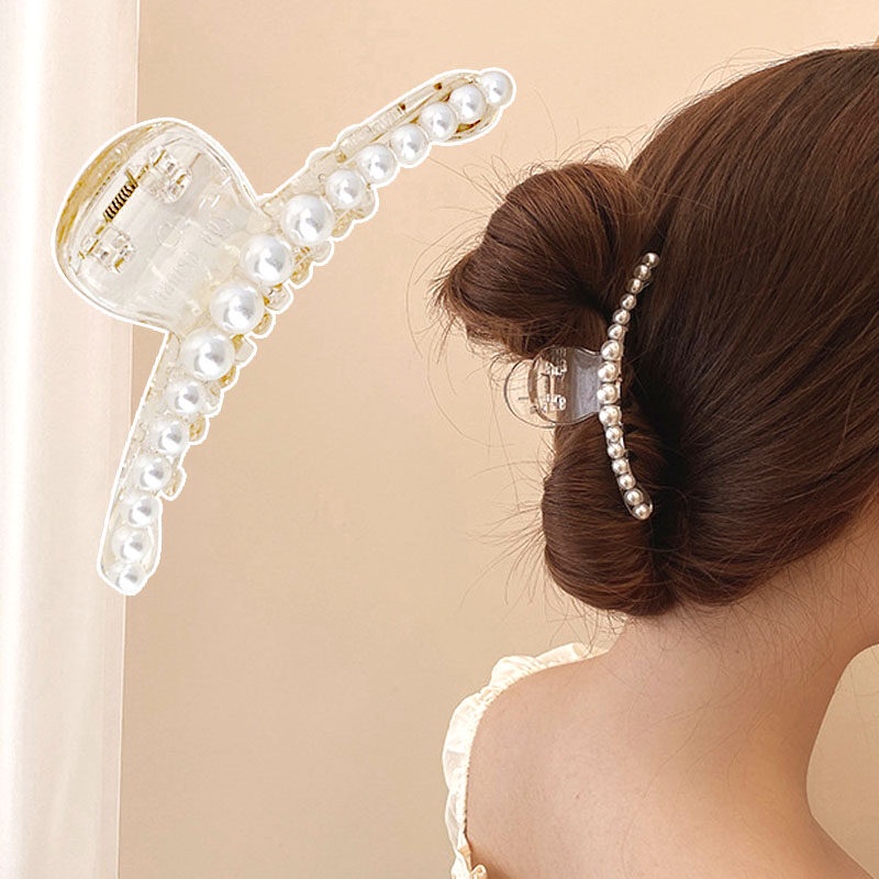 Kẹp Tóc Đính Ngọc Trai Phong Cách Hàn Quốc