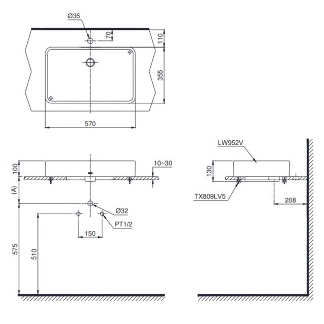 Chậu Đặt Trên Bàn lavabo ToTo LT952