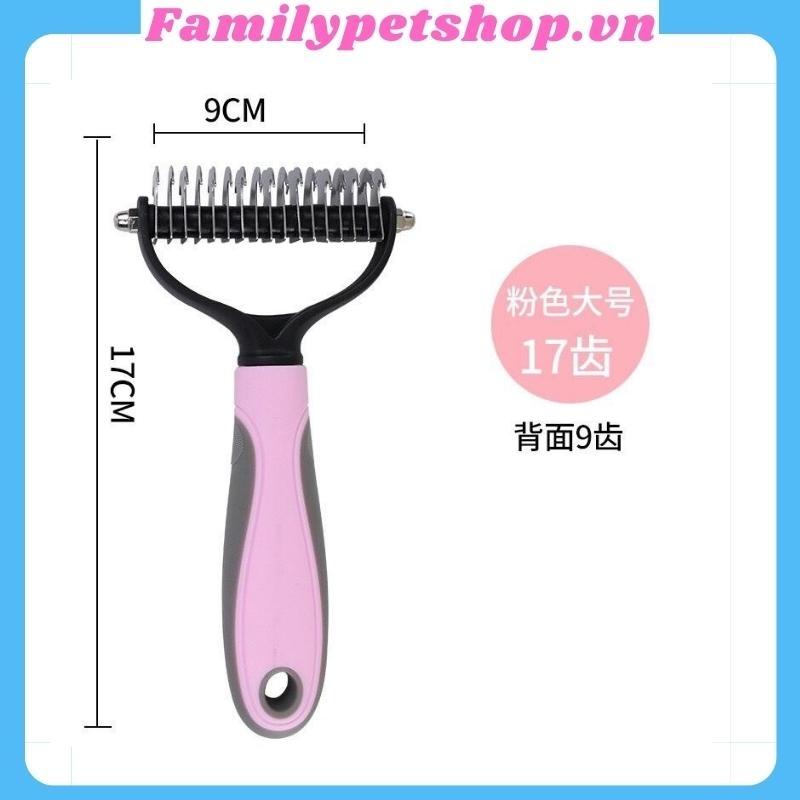 Lược gỡ rối lông cho chó mèo thú cưng-dụng cụ chải lông cho chó mèo hai mặt-familypetshop.vn