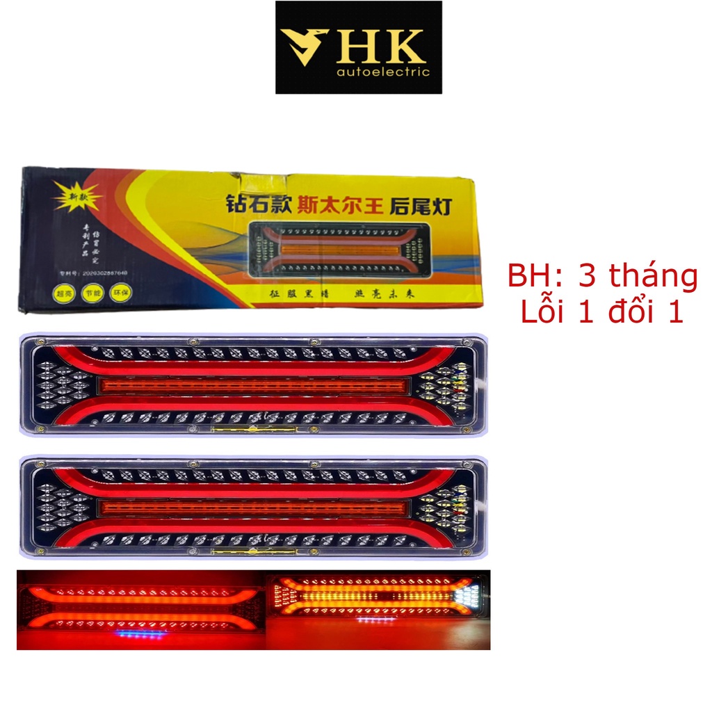 Đèn hậu đèn đuôi xe tải đèn phanh led nhấp nháy không thấm nước 3 chế độ sáng vàng trắng đỏ 12v 24v hàng đẹp
