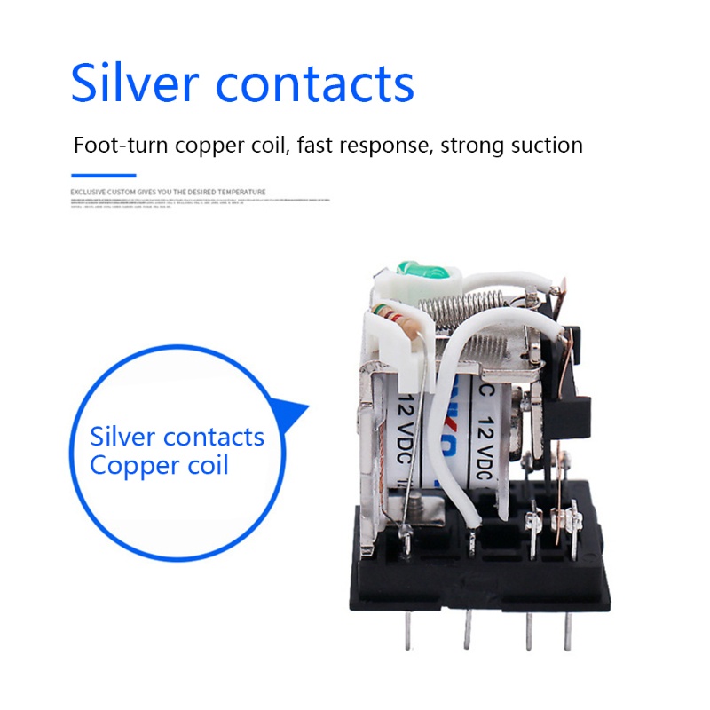 Rơ Le Điện Từ DC12V AC220V DC24V 11-Pin 5A Chuyên Dụng