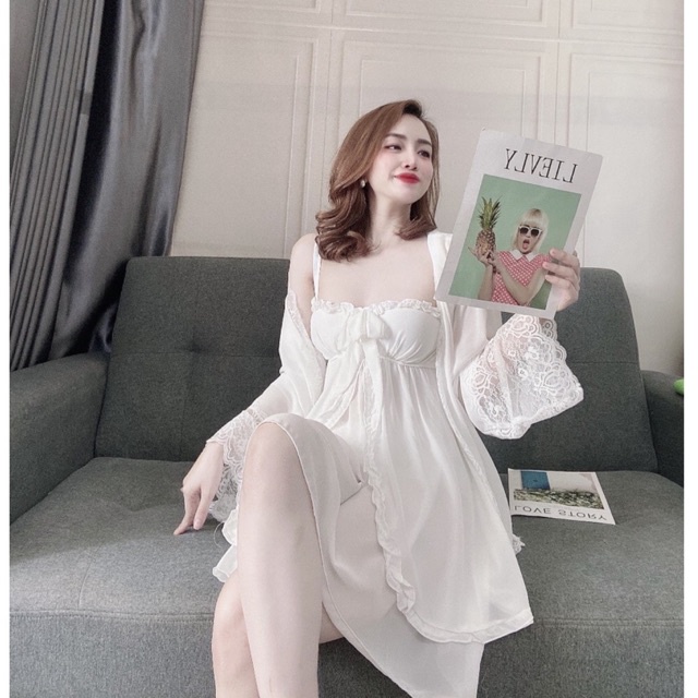 Váy Ngủ Nữ SOJUN Vải Lụa Chiffon size 45 -65kg