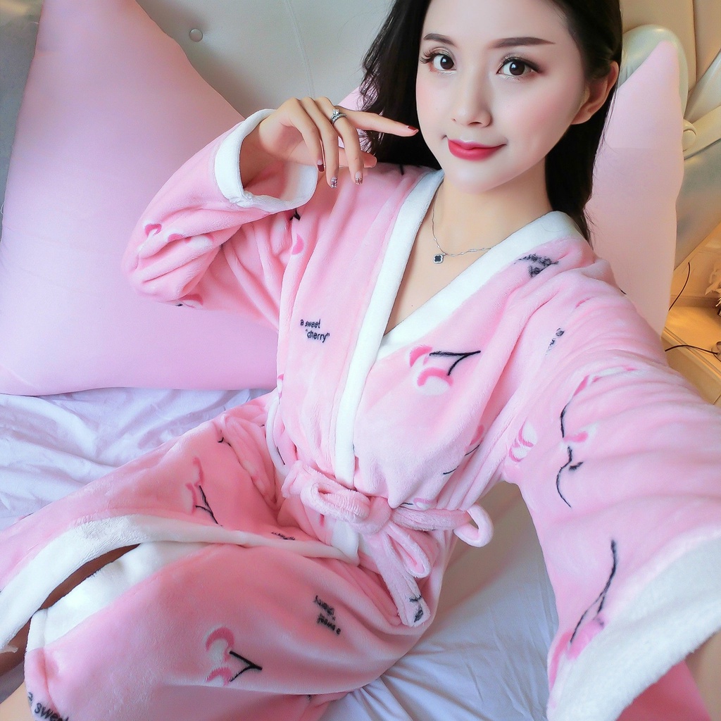 Bộ Đồ Ngủ Lông Cừu San Hô Cao Cấp Dễ Thương Chất Lượng Cao Thời Trang Thu Đông Cho Nữ | BigBuy360 - bigbuy360.vn