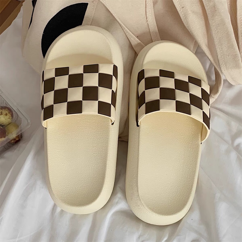 Dép bánh mì,dép quai ngang nam nữ kẻ caro dễ thương loại 1 Mã 01