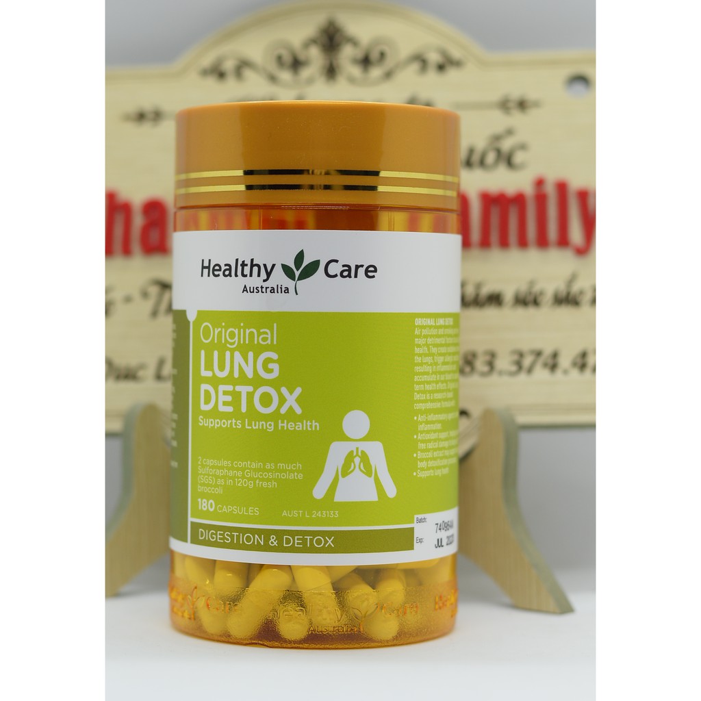 Viên giải đổi phổi [Úc] - Healthy Care Original Lung Detox -180 viên