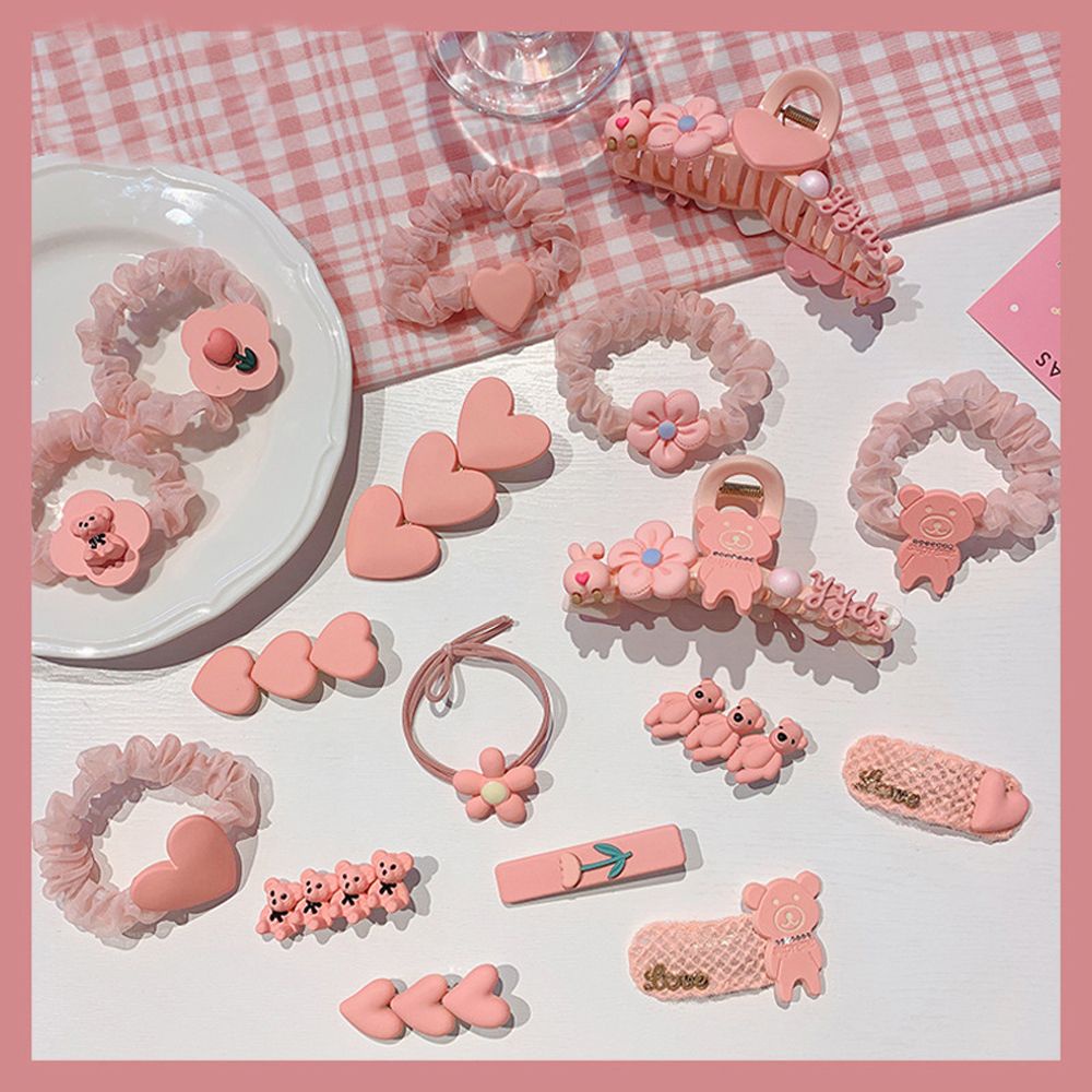 Kẹp tóc cao su co giãn hình nơ phong cách Hàn Quốc dễ thương cho nữ