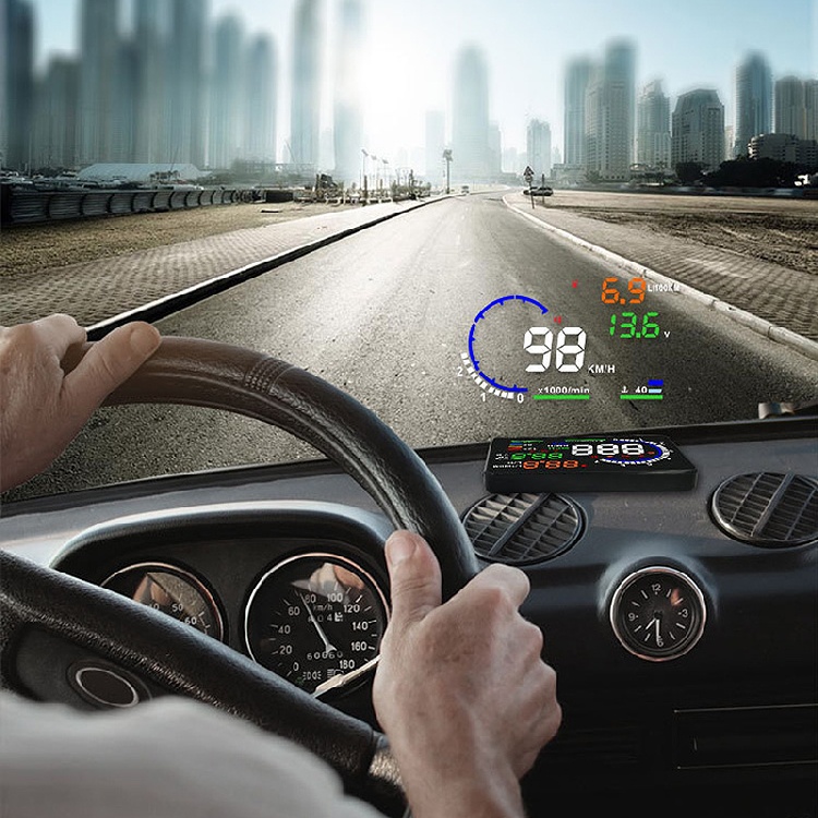 Máy chiếu màn hình kính lái HUD A8 5.5" OBD II OBD2 cho xe hơi
