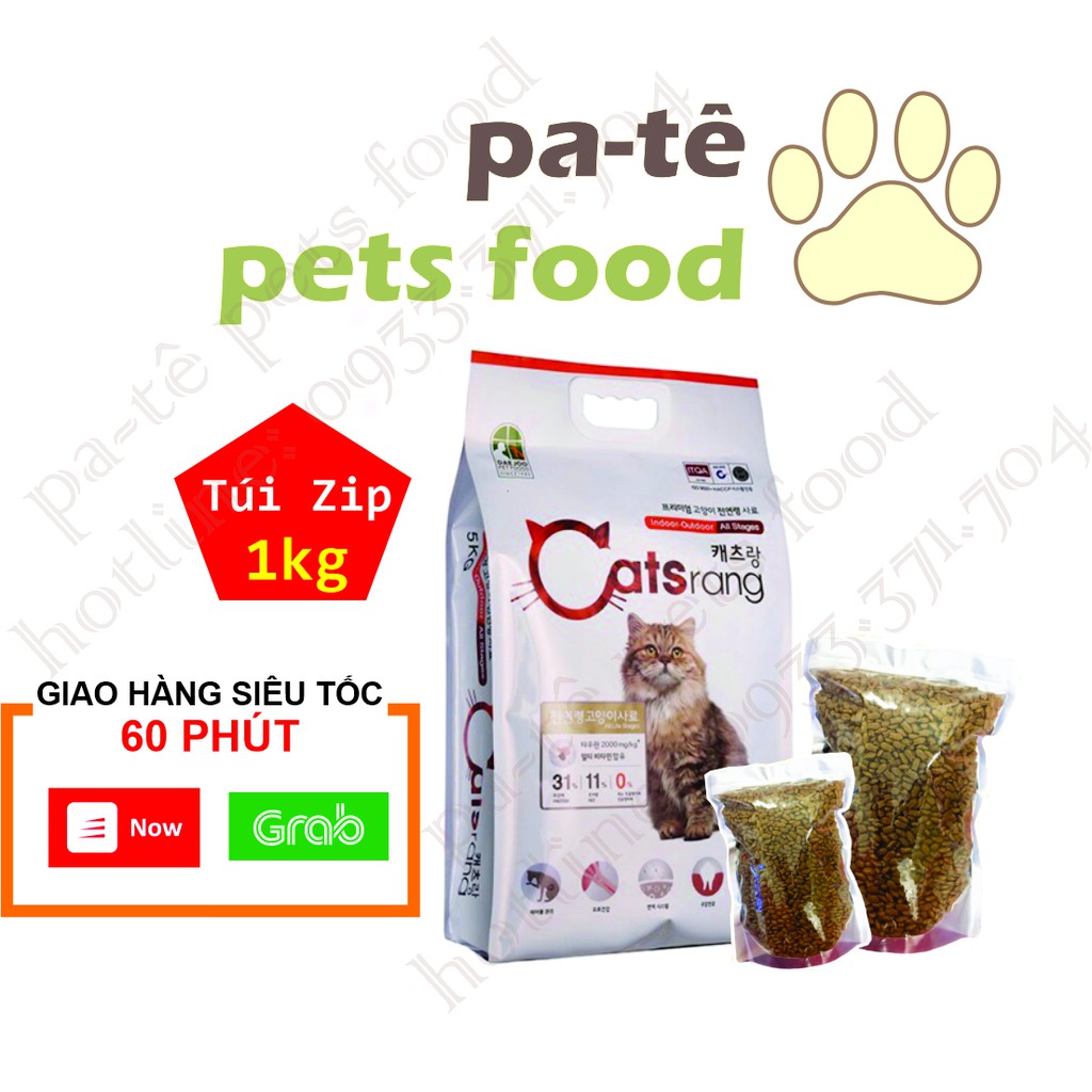 Thức ăn cho mèo Hạt Catsrang - TÚI Zip 1kg - Xuất xứ Hàn Quốc - HÀNG CHÍNH HÃNG