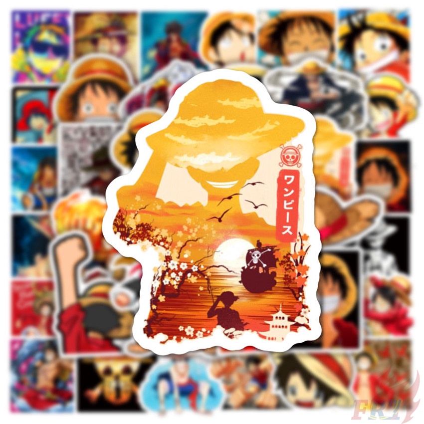 Set 50 hình dán One Piece Luffy Series 01 chống thấm nước trang trí đa dụng