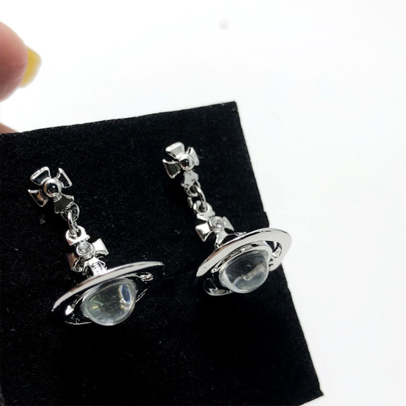 Bông Tai Hình Chữ Thập Đính Pha Lê Trong Suốt Phong Cách Retro Cho Nữ